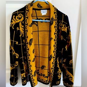 Gold and black vintage Georgiou wool cardigan